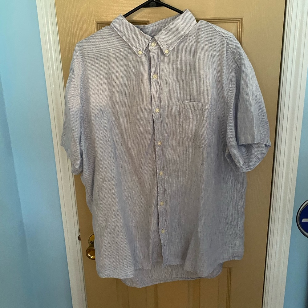 Men’s J Crew Striped Short Sleeve Button Down XL